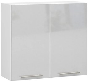 Szara wisząca szafka kuchenna z półkami W4-K82