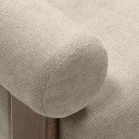 Beżowy designerski fotel KOKEI ALIA, dekor orzech