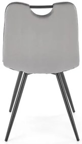 Krzesło tapicerowane K521 VELVET szare HALMAR