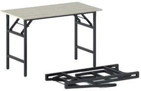 Stół konferencyjny FAST READY, 120x60 cm, czarna podstawa, dąb naturalny