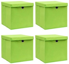 Komplet zielony 4 składanych do przechowywania pudełek B9-N77