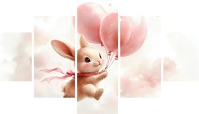 Obraz - Królik z balonami (125x70 cm)