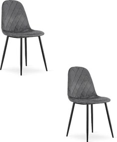 KRZESŁO Valora DAPI Ciemnoszary Aksamit Nowoczesny Design x2