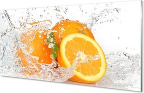 Szkło do Kuchni na Ścianę Pomarańcze w Krystalicznej Wodzie