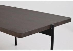 Brązowy stolik z drewna jesionowego Rowico Shelton, 145x60 cm