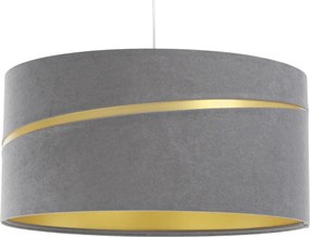 Szara lampa wisząca z welurowym kloszem - A338 K5-C83