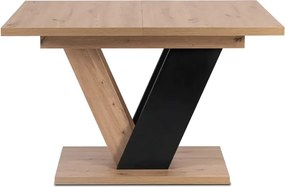 Stół Prostokątny Rozkładany CLARK 120-160 cm Dąb Artisan/Czarny Nowoczesny Loft