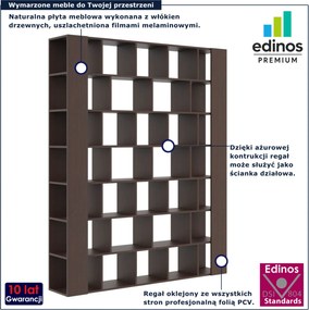 Duży regał na książki w stylu nowoczesnym wenge W8-L67