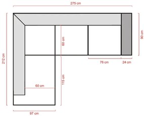 Narożnik MICA jasnobrązowy Wersja sofy: Lewy róg