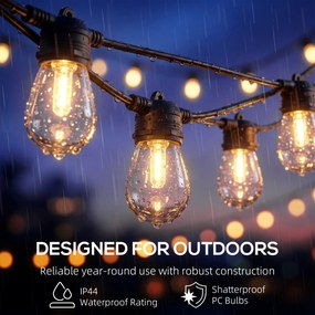 HOMCOM Kurtyna Świetlna RGBW, IP44 Wodoodporna, Dekoracja na Wnętrza i Na Zewnątrz | Aosom PL