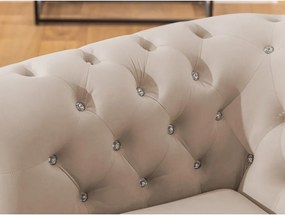 Beżowa aksamitna rozkładana sofa 203 cm York Blik – Ropez