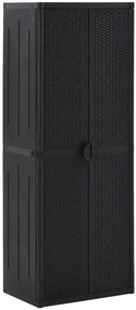 Czarna szafa ogrodowa rattan L8-B68