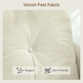 HOMCOM Sofa 2-osobowa z piankowym wypełnieniem i obiciem materiałowym, do salonu, sypialni, rama metalowa, kremowy