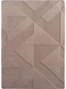 Dywan nowoczesny Pompei 3D Geometryczny szaro-beżowy 240 cm x 340 cm