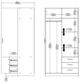 Szafa w dekorze dębu 99x200 cm Sprint – Tvilum