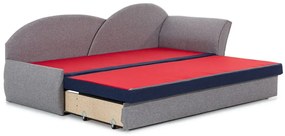Sofa rozkładana z funkcją spania AGA jasnoszara/czarna prawa ELTAP