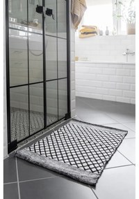 Czarno-biały dywanik łazienkowy z plastiku z recyklingu 50x80 cm Tara – Wenko