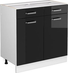 Szafka dolna do kuchni czarny wysoki połysk 80x46x81.6 r-line