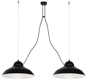 Lampa wisząca industrialna, czarna, podwójna GUSTAV BLACK 2xE27