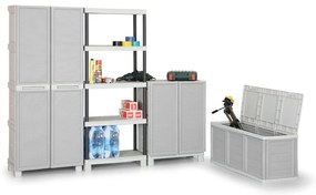 ArtPlast Plastikowa szafa gospodarcza na akcesoria do sprzątania, 700 x 390 x 1720 mm, szary