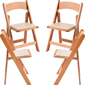 Zestaw 4 skadanych krzese Wala z drewna