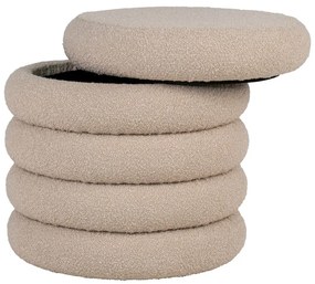 Beżowy puf z materiału bouclé Brooklyn – House Nordic
