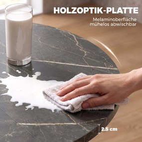 HOMCOM Rozkładany stół jadalniany dla 4–6 osób, stół kuchenny w stylu industrialnym z nogą typu pająk, czarny | Aosom PL