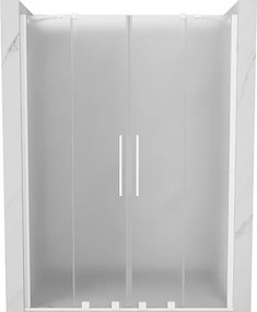 Mexen Velar Duo drzwi prysznicowe rozsuwane 140 cm, szron, białe - 871-140-000-32-20