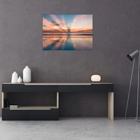 Obraz na szkle promieni słonecznych nad plażą Dayton (70x50 cm)