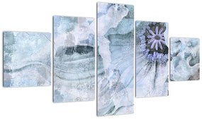 Obraz - Kwiatowy fresk na ceglanej ścianie (125x70 cm)