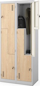 Szafa ubraniowa typu L szara / dąb sonoma: Eco Design JULIA, 800 x 1850 x 450 mm