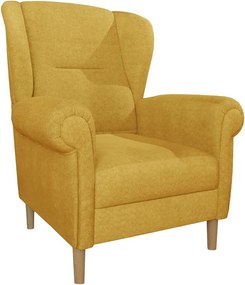 Żółty fotel typu uszak Swan – Ropez