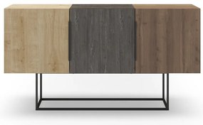 Brązowa niska komoda w dekorze dębu 150x80 cm Titan – Marckeric