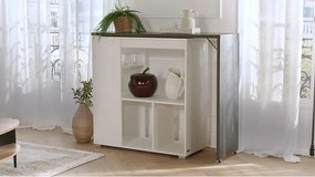 Obrotowa szafka barowa SATURNE – kolor biały i szary