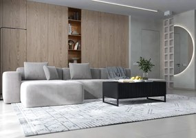 Czarny ryflowany stolik kawowy K0-A48