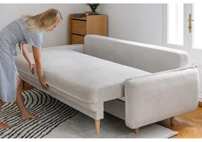 Szara rozkładana sofa z materiału bouclé 215 cm Patti – Bonami Selection