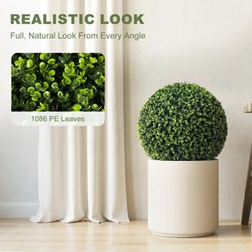 HOMCOM Zestaw 2 Kul Eukaliptusowych Ø52 cm, Odporne na UV Sztuczne Rośliny Dekoracyjne z 1086 Liśćmi do Wnętrz i Na Zewnątrz | Aosom PL