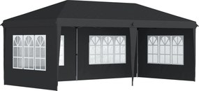 Outsunny Pawilon 3x6m wodoodporny składany z 4 ścianami, okna, UV, torba, czarny | Aosom PL