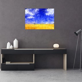 Obraz - Obraz olejny, Złote pole (70x50 cm)