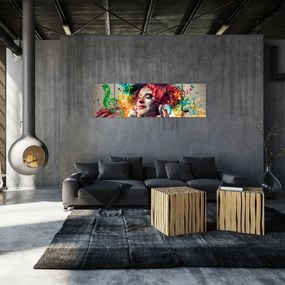 Obraz - Artystka ze słuchawkami (170x50 cm)