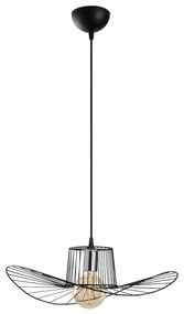 Czarna lampa wisząca z metalowym kloszem ø 50 cm Tel – Opviq lights