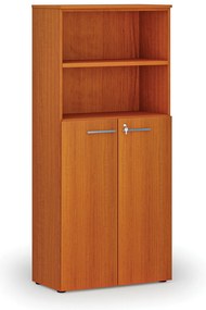 Szafa biurowa kombinowana PRIMO WOOD, drzwi na 3 poziomach, 800 x 420 x 1781 mm, wiśnia