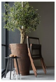 Czarny stolik ogrodowy WOOOD Fer, ø 40 cm