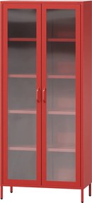Metalowa witryna wysoka Modern Angelo czerwona