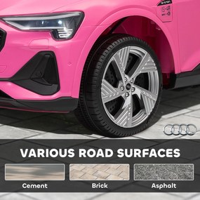 HOMCOM Elektryczny samochód dla dzieci 12V Audi E-tron z pilotem, pasem bezpieczeństwa, dla 3-5 lat