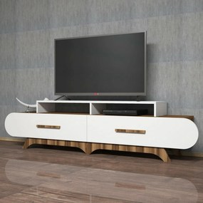 Stolik pod telewizor Flora White and Walnut