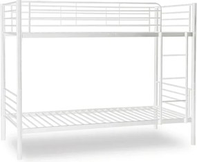 Łóżko Piętrowe Dla Dzieci 90x200 cm RODEZ Metalowe Białe Loft