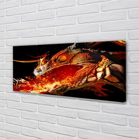 Obraz na płótnie Smok Ziejący Ogniem