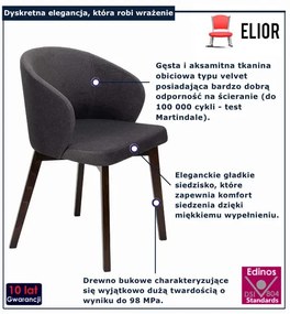Czarne krzesło na bukowych czarnych nogach E9-H64