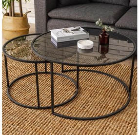 ZESTAW 2x stolik konferencyjny TOKYO pr. 60/80 cm czarny